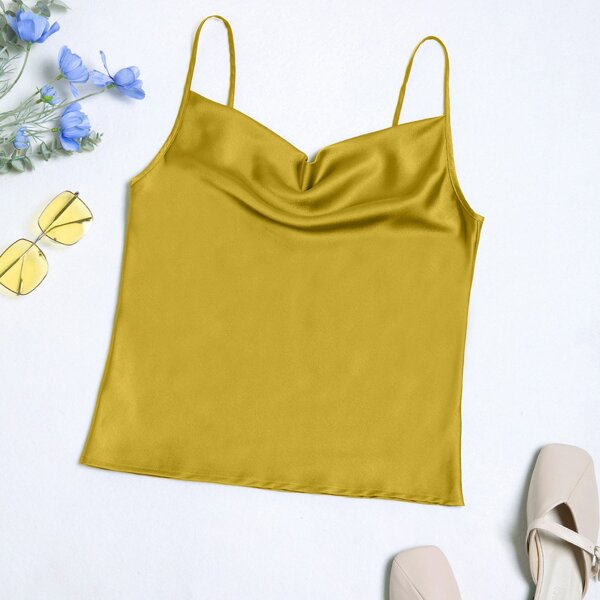

Solid Satin Cami Top, Yellow