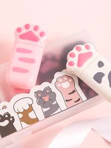 6入組貓爪便攜式修正帶禮品文具學生獎品學校辦公用品 - 彩色 - 查看 3