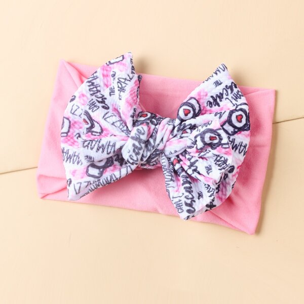 

Baby Heart Print Bow Decor Hair Band, Multicolor