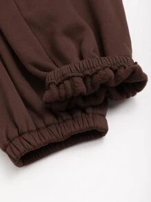 Letter Graphic Joggers - Brown - View 3
