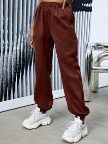 Letter Graphic Joggers - Brown - View 8