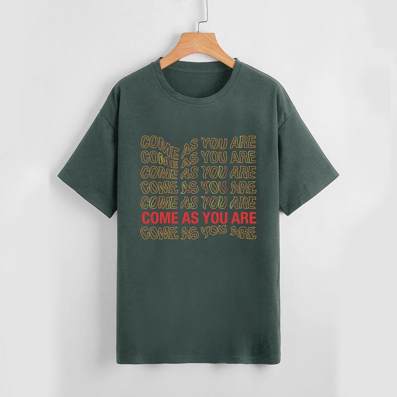 

Slogan Graphic Tee, Dark green