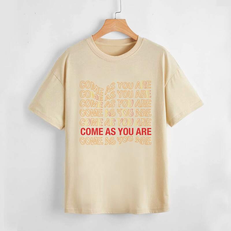 

Slogan Graphic Tee, Apricot