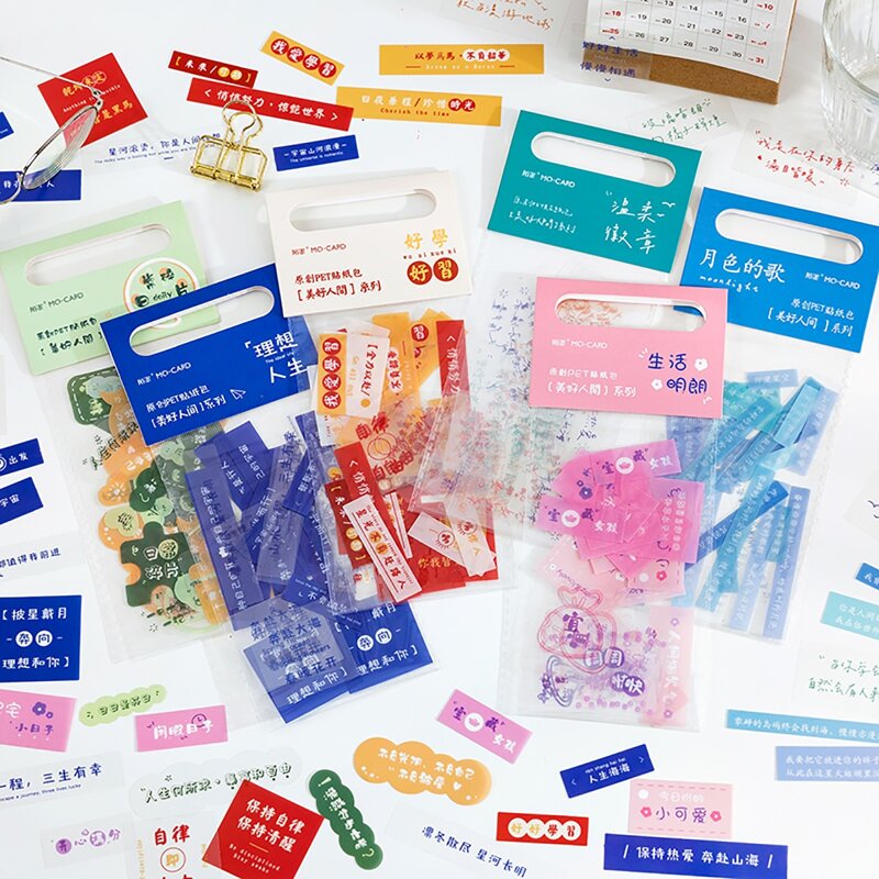 

40pcs Chinese Character Print Random Sticker, Multicolor