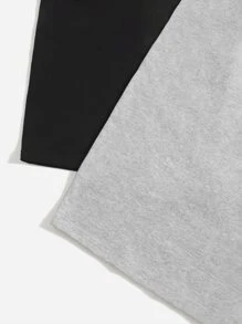 SHEIN Conjunto de 2 piezas para niña preadolescente con vestido de punto liso sin mangas - Multicolor - Ver 4