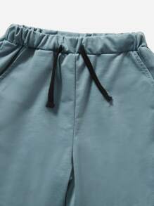 SHEIN Tween Boy 3 件套针织纯色抽绳短裤