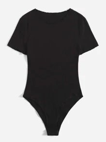 SHEIN EZwear 大碼木耳邊羅紋針織連身背心