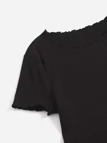 SHEIN EZwear 大碼木耳邊羅紋針織連身背心