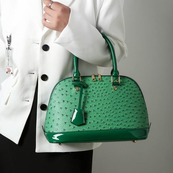 

Embossed Tote Bag, Green