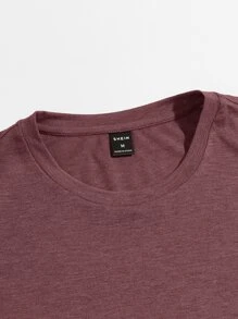 Manfinity NiteLyfe 男士素色T恤 - 酒紅色 - 查看 3