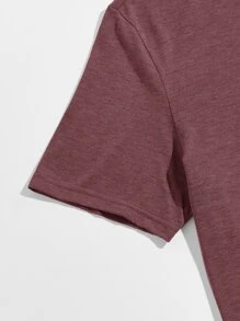 Manfinity NiteLyfe 男士素色T恤 - 酒紅色 - 查看 4