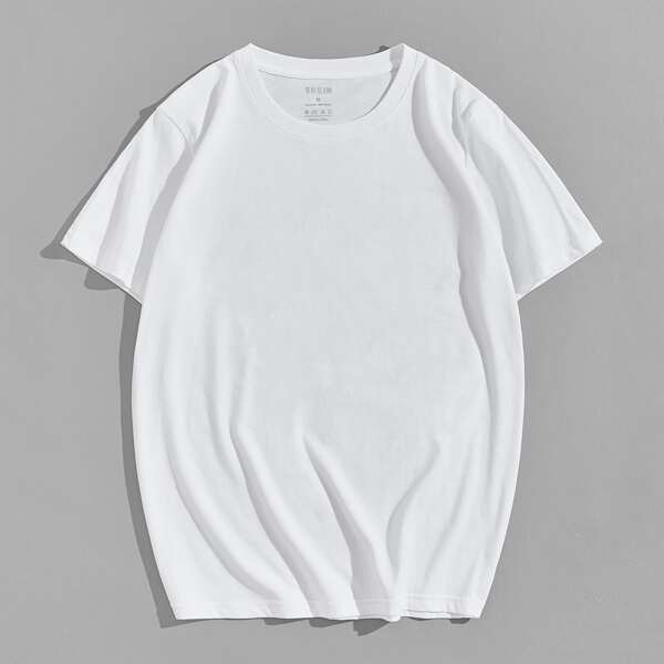 

Men Solid Short Sleeve Tee, White
