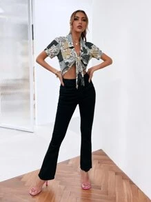 SHEIN Unity 印花蕾絲上衣 - 彩色 - 查看 5