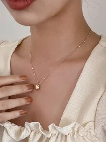 DAZY 心吊墜項鍊 - 金黃色 - 查看 5