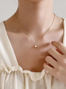 DAZY 心吊墜項鍊 - 金黃色 - 查看 6