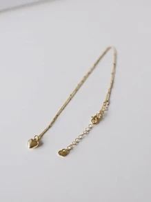 DAZY 心吊墜項鍊 - 金黃色 - 查看 7