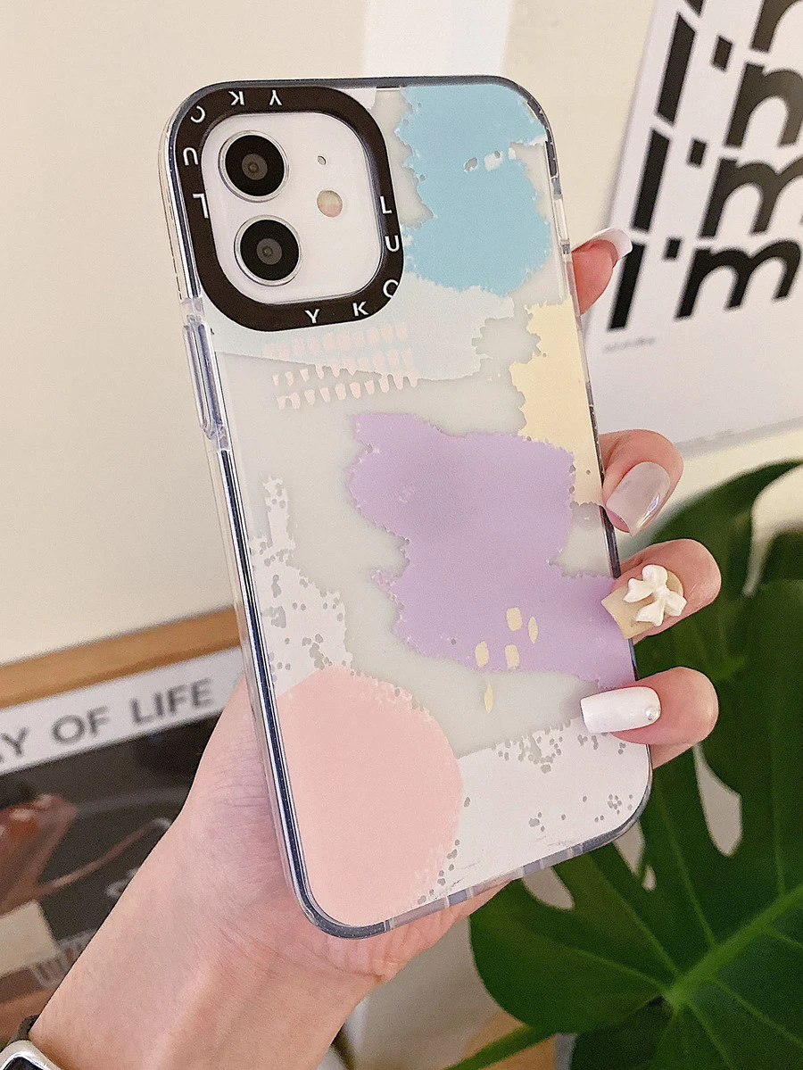 Oil Paint Clear Phone Case - Multicolor - View 1