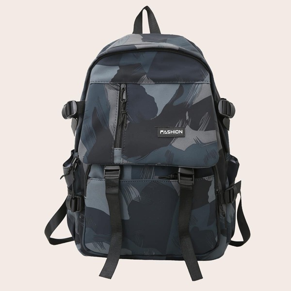 

Colorblock Large Capacity Backpack, Multicolor