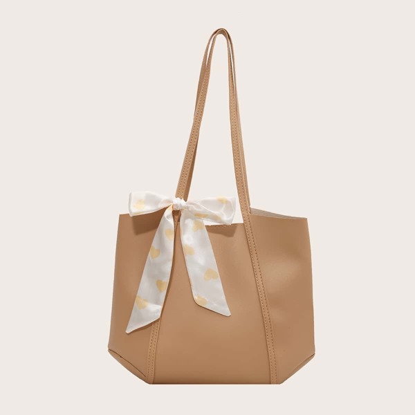 

Bow Decor Tote Bag, Khaki
