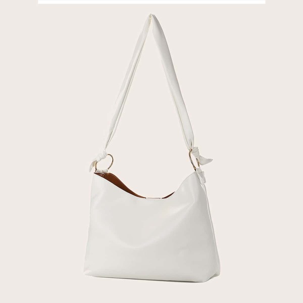 

Minimalist Ring Linked Shoulder Bag, White