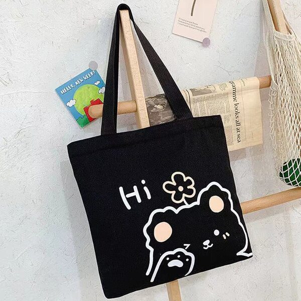 

Cartoon Graphic Shopper Bag, Black