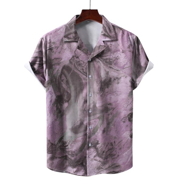 

Men Tie Dye Button Through Shirt, Multicolor
