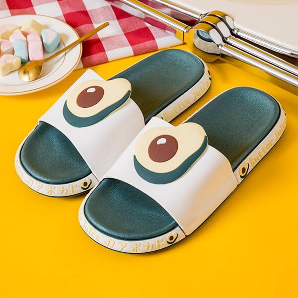 

Men Avocado Pattern Slides, Green
