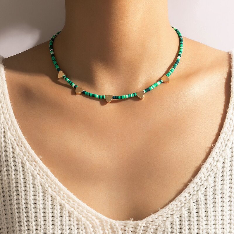 

Heart Beaded Necklace, Multicolor