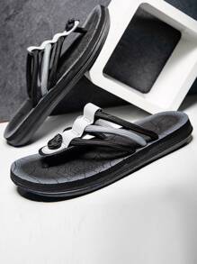Men Minimalist Flip Flops - Dark Grey - View 1