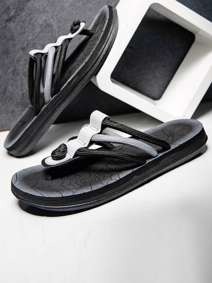 Men Minimalist Flip Flops - Dark Grey - View 1