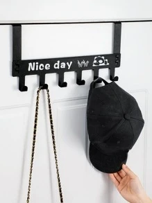 Móc treo tường đồ họa khẩu hiệu 1pc - màu đen - Xem 3