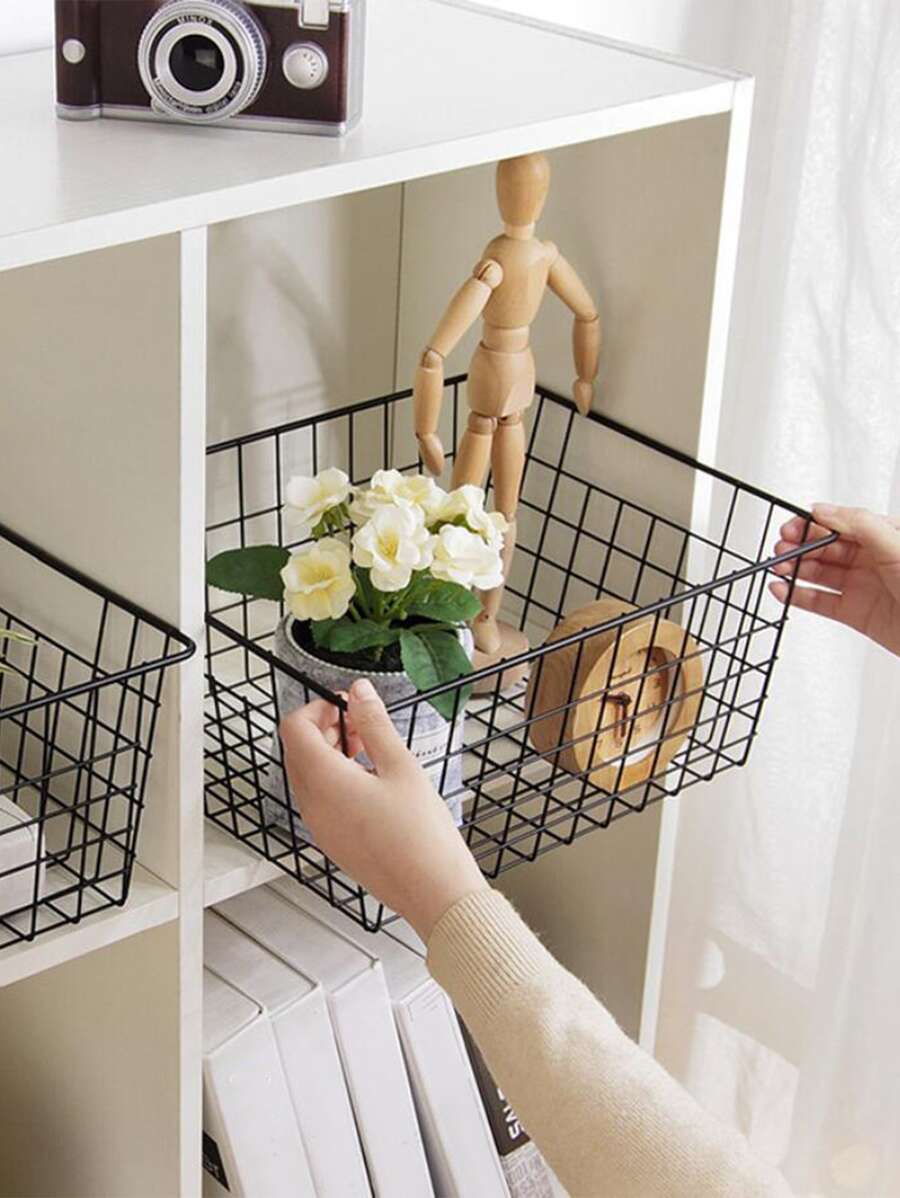 1入組鐵收納籃 - 黑色 - 查看 1