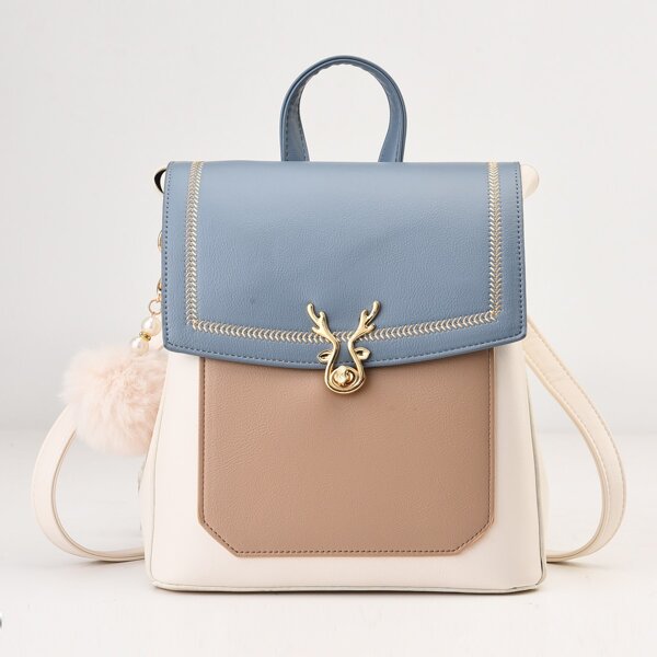 

Colorblock Flap Backpack, Multicolor