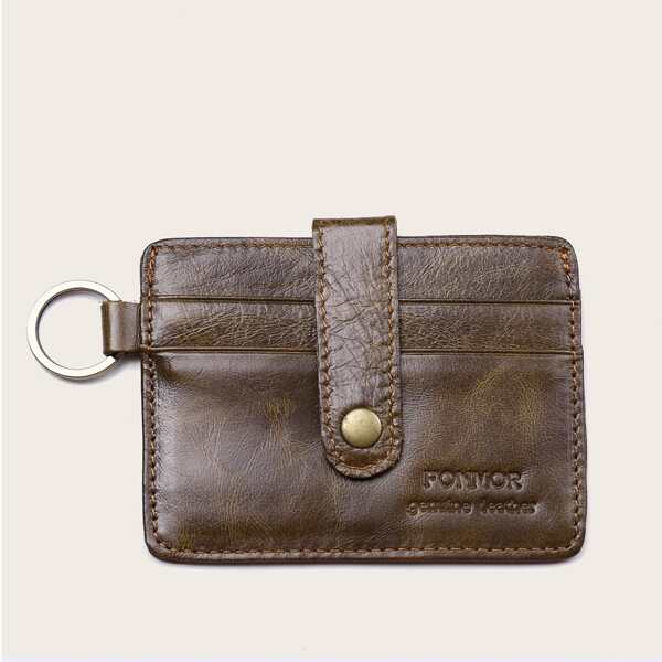 

Letter Embossed Card Holder, Brown