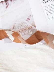 Colorblock Geometric Pattern Bag Strap Bag Accessories DIY Accessories Adjustable Replacement Shoulder Strap Stylish Durable - Brown - View 5