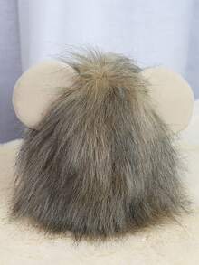 1pc Lion Design Pet Headwear - Brown - View 5