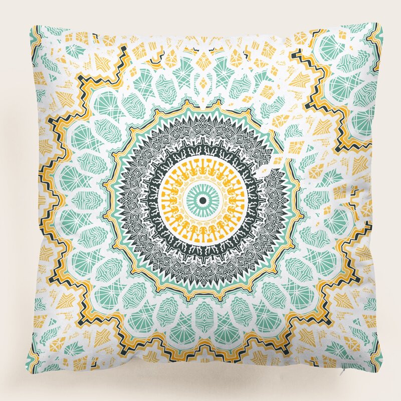 

Mandala Print Cushion Cover Without Filler, Multicolor