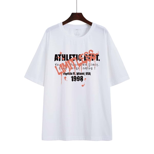 

Slogan Graphic Drop Shoulder Oversized Tee, White