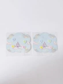 心和字母裝飾魔術貼板鞋 - 白色 - 查看 3