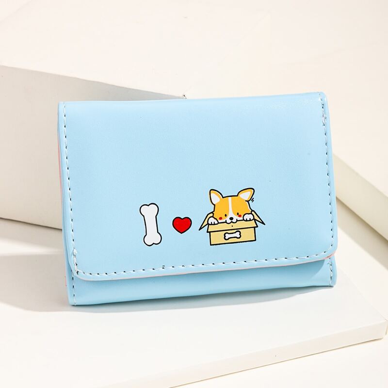 

Cartoon Dog Graphic Purse, Blue