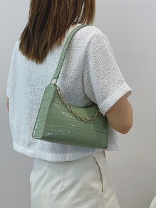 Chuỗi & Cá sấu Trang trí Cái túi - màu xanh lá - Xem 2