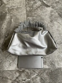 Umhängetasche mit Kette, Pailletten, Griff