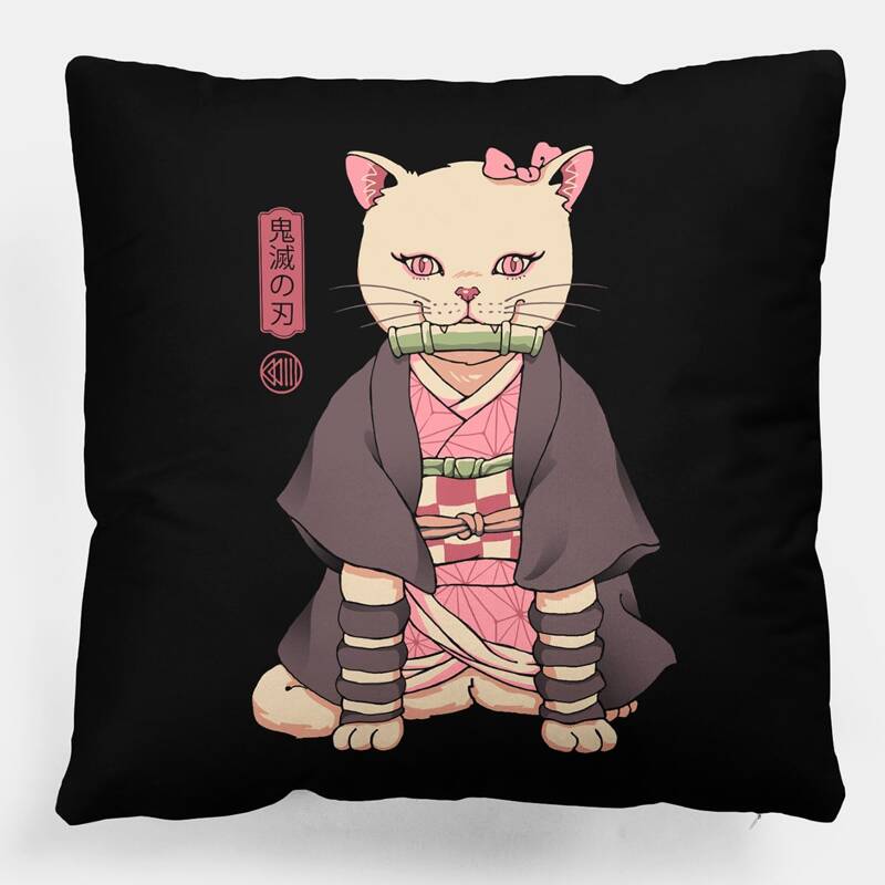 

Cartoon Cat Print Cushion Cover Without Filler, Multicolor