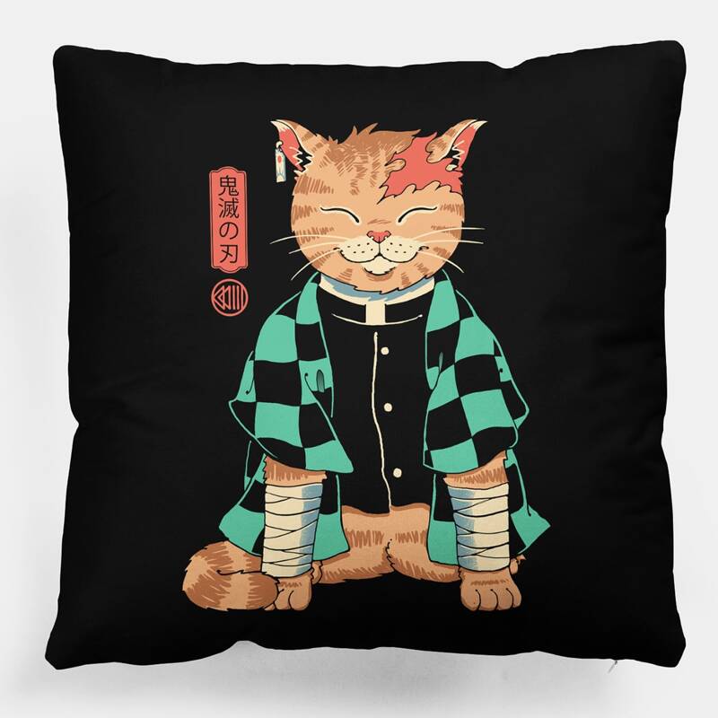 

Cartoon Cat Print Cushion Cover Without Filler, Multicolor