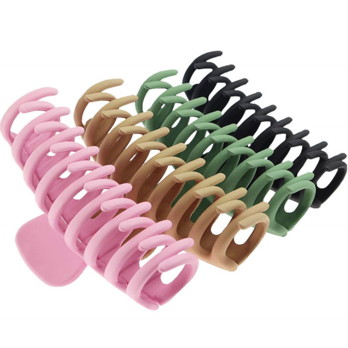

4pcs Solid Hair Claw, Multicolor