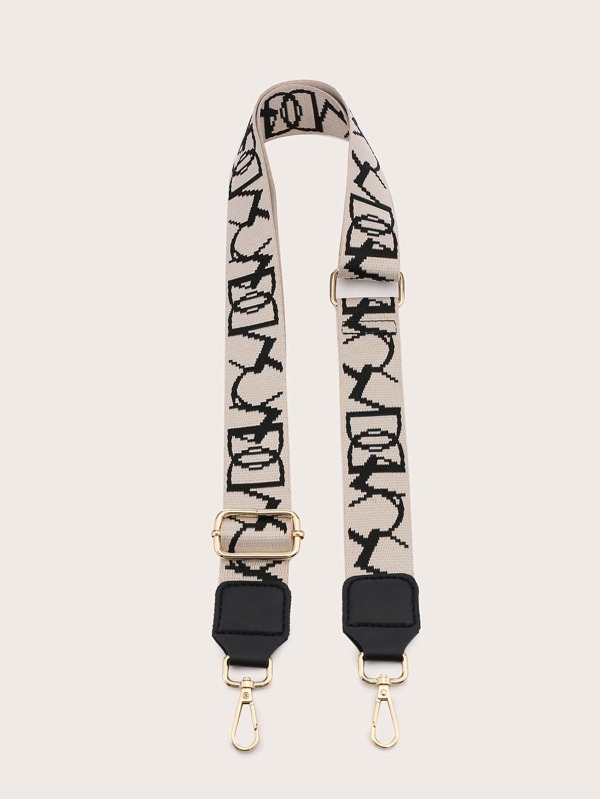 Letter Graphic Bag Strap Replacement Adjustable Travel Canvas Stylish