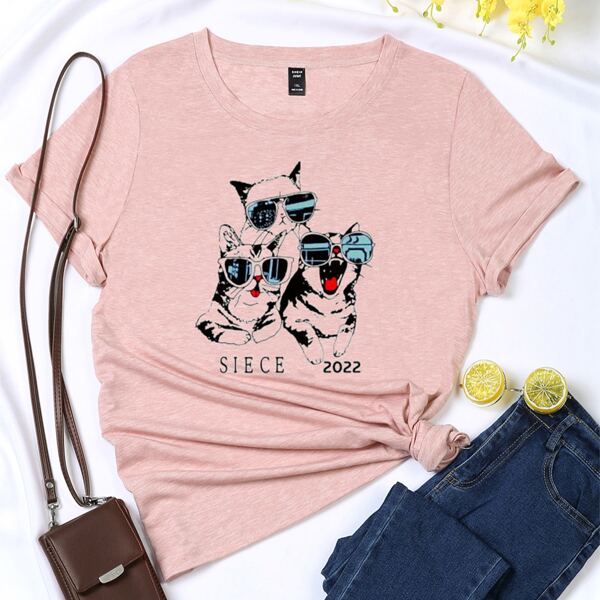 

Plus Cat And Letter Graphic Tee, Baby pink