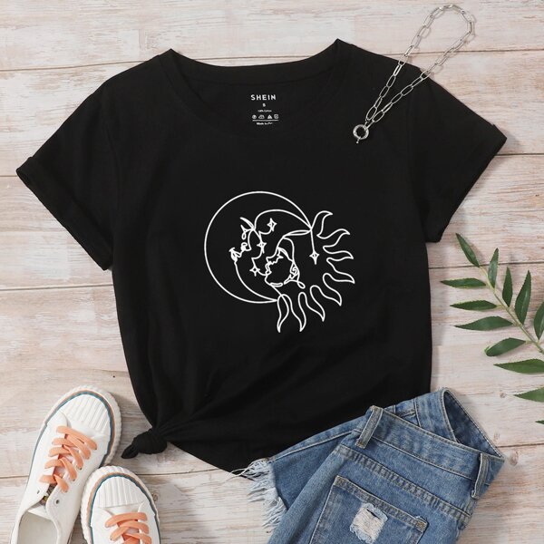 

Figure Print Tee, Black