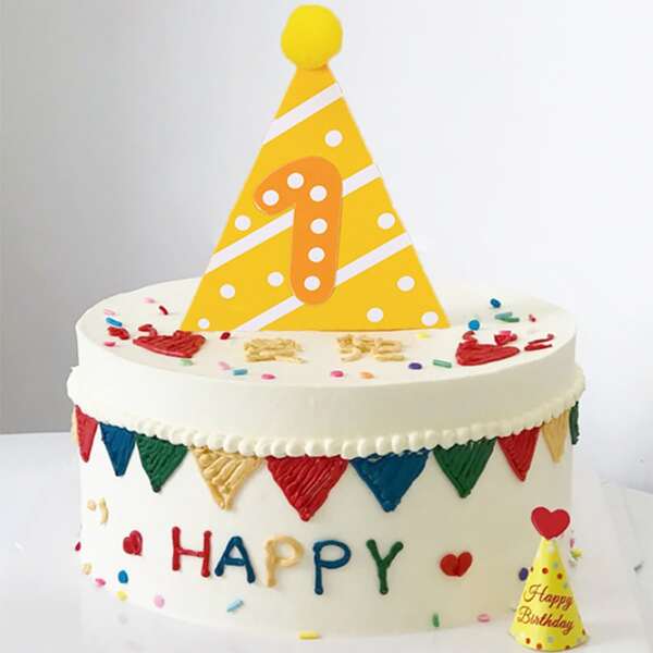 

1pc 1st Birthday Cake Topper, Multicolor