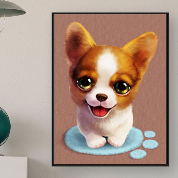 

Dog Print DIY Diamond Unframed Painting, Multicolor